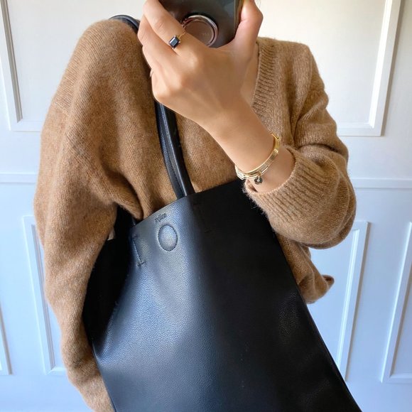 The Ava Genuine Leather Tote - Black - Picture 10 of 14